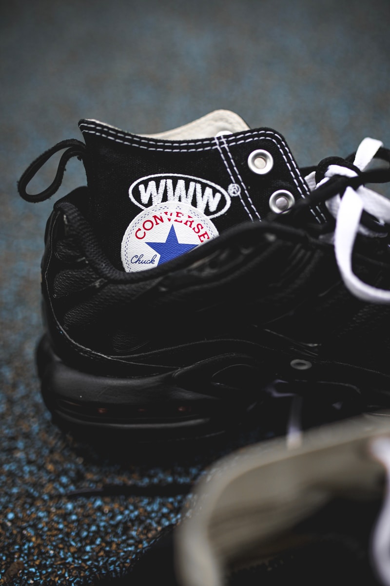 WWWESH STUDIO & Heightened's Nike Air Max Tn/Converse Chuck Taylor Hybrid sneakers custom sneakers