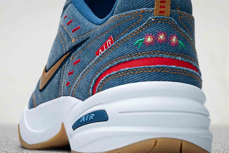 Nike Air Monarch IV PRM Father's Day 2019 denim indigo swoosh air monarch 4 the swoosh flora california coastline embroidery