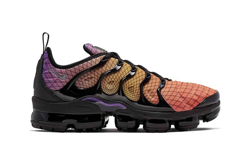 nike air vapormax plus sunset colorway sneaker release bright crimson reflect silver black 