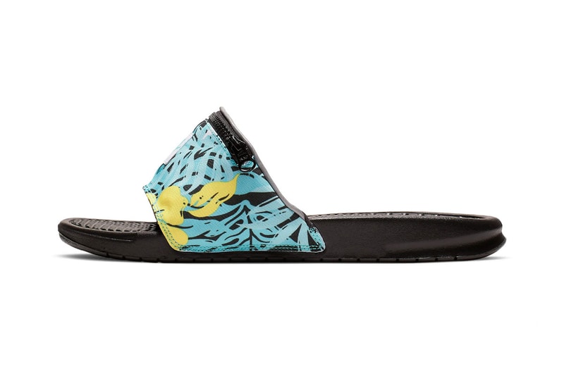 Nike Benassi JDI Fanny Pack Printed Slides Release sandals pink green bum bag just do it spring summer 2019 floral print doodles 3m detailing 