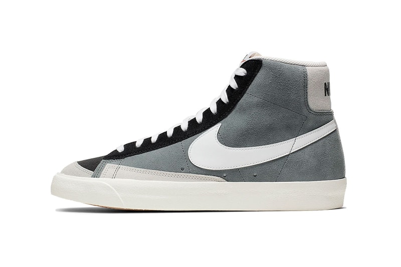 nike blazer mid vintage 77 colorway we suede release date info drop cold gray / peak white / light silver gray / black