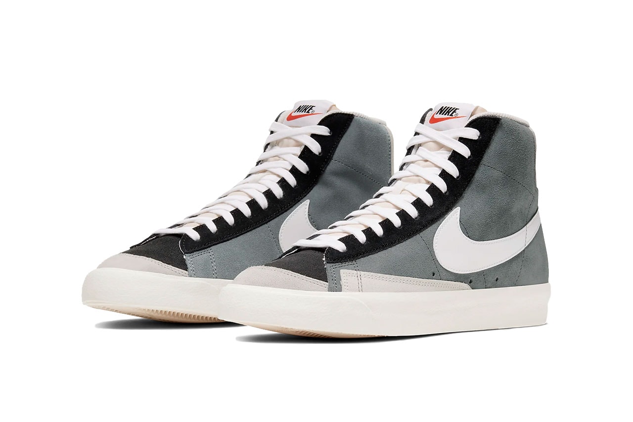 nike blazer mid vintage 77 colorway we suede release date info drop cold gray / peak white / light silver gray / black