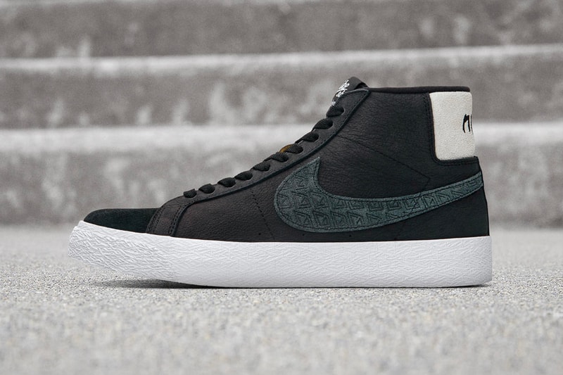 Nike SB Zoom Blazer Mid Gnarhunters Elissa Steamer G charcoal black white monochromatic skateboarding surf 