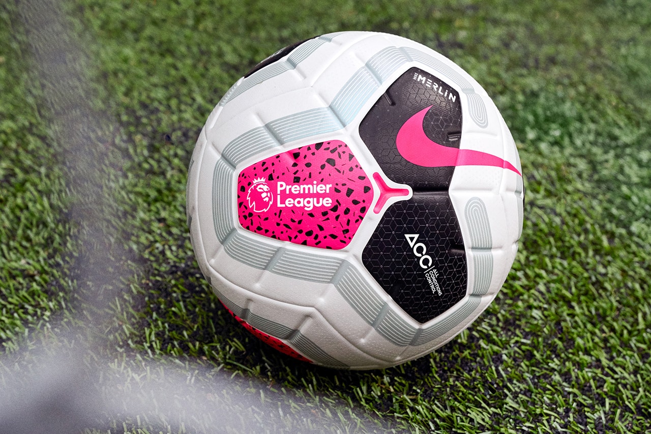 Nike Premier League Merlin Ball Football Sport Game Match 20th Anniversary Edition Modular Graphic Colorblocked Range Accuracy Aerowtrack Grooves Urban Grip All Conditions Control ACG 