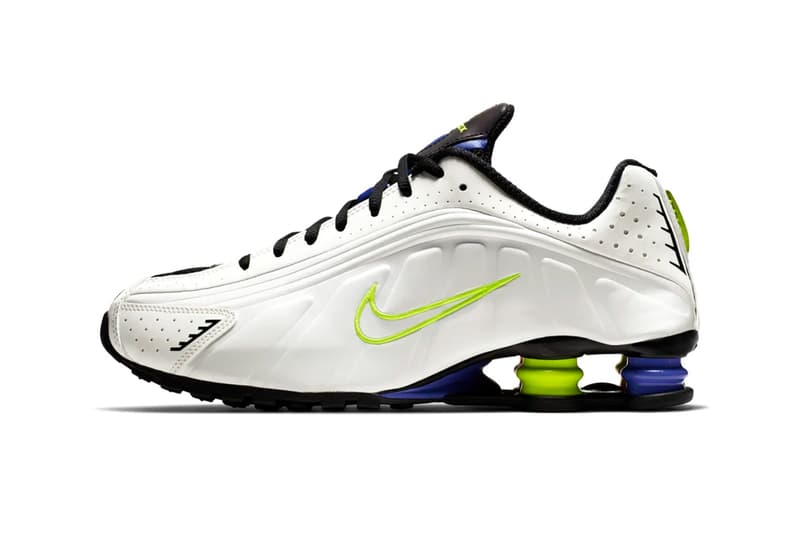 nike shox 4r black glow white flash colorway release dates china 