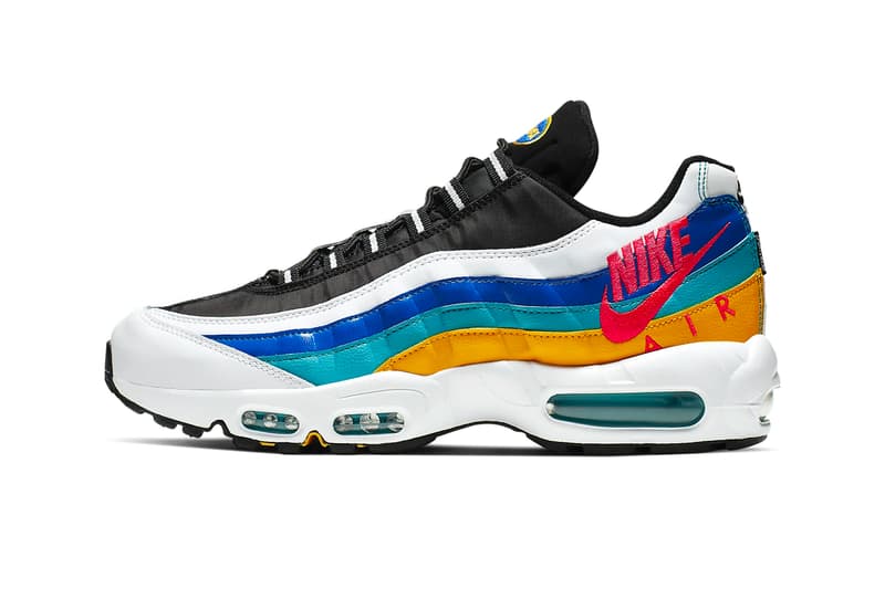 Nike Windbreaker Inspirado Air Max 95 Lançamento reminiscência nostalgia sneaker show universidade ouro teal nebulosa órbita vermelha
