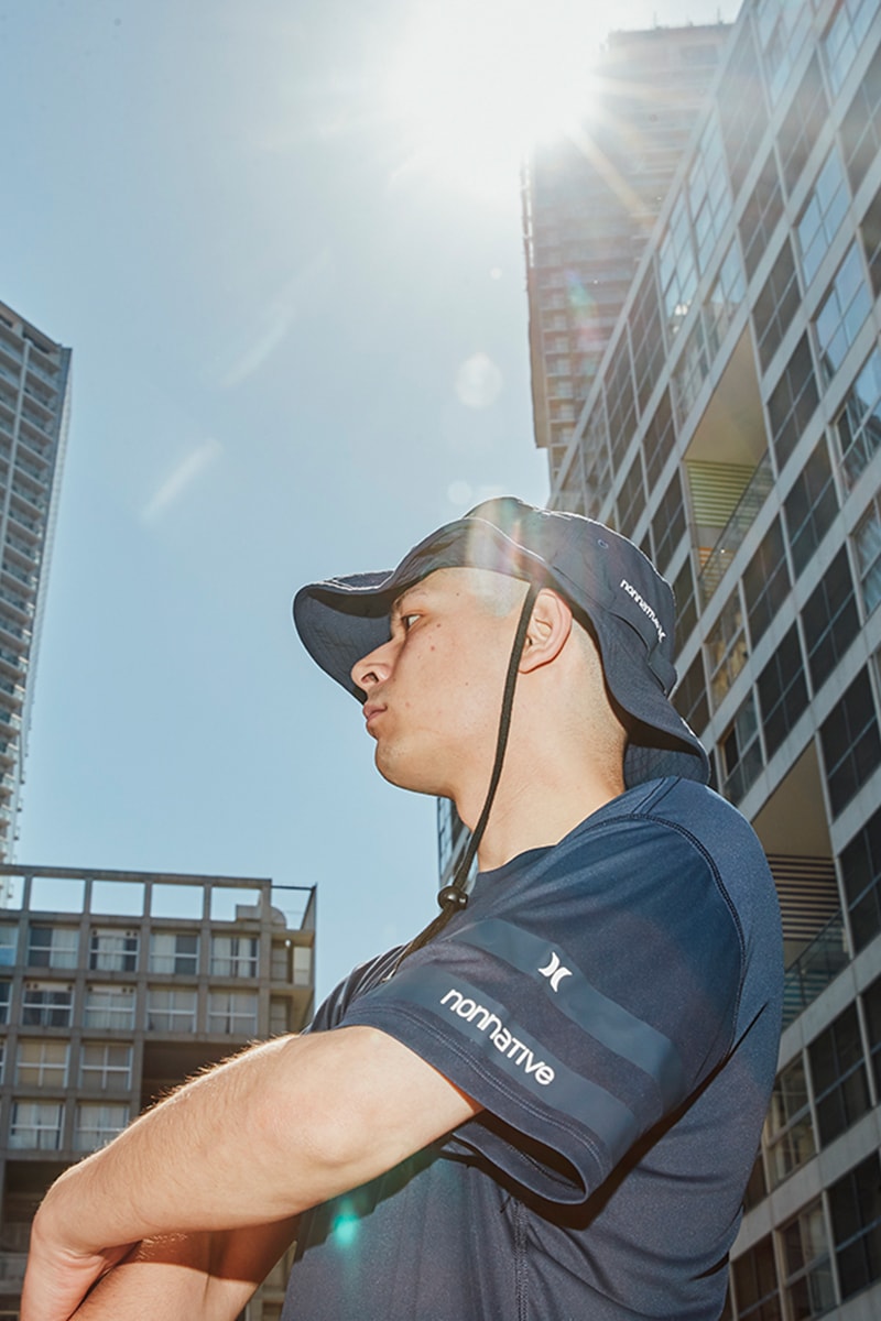 nonnative Hurley 23 Waves Collection Nike Dri Fit T Shirt Surfwear Shorts Bucket hat 6 panel cap beach city tokyo 23 wards ampibious