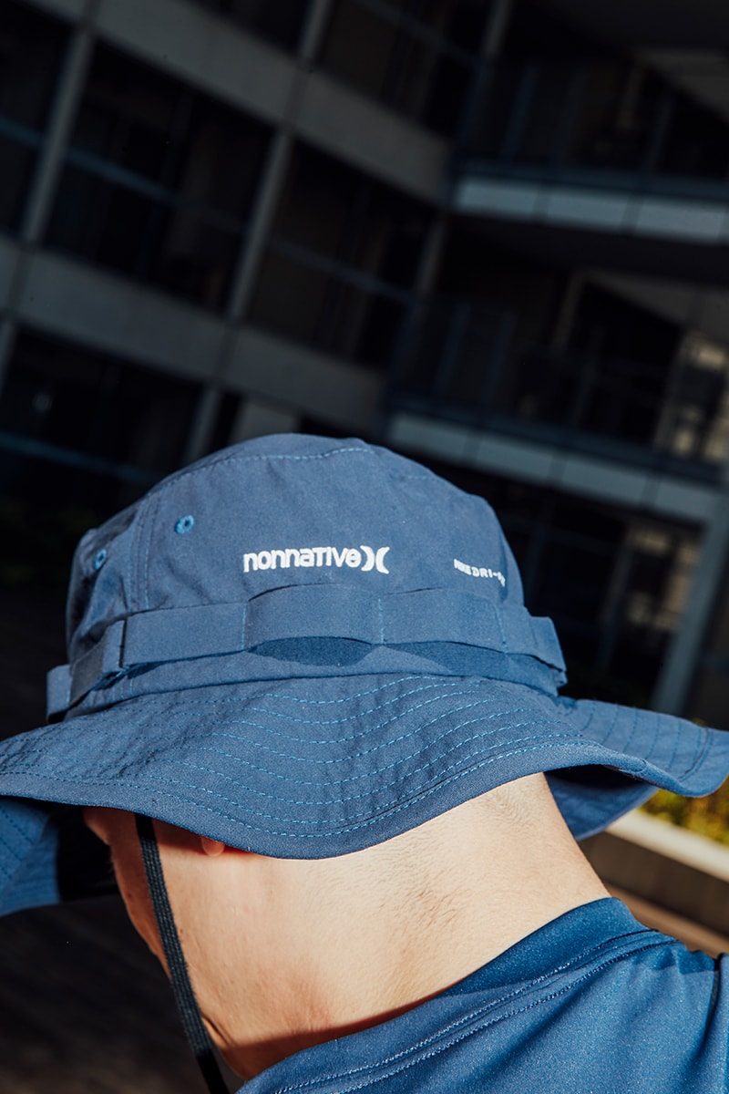 nonnative Hurley 23 Waves Collection Nike Dri Fit T Shirt Surfwear Shorts Bucket hat 6 panel cap beach city tokyo 23 wards ampibious