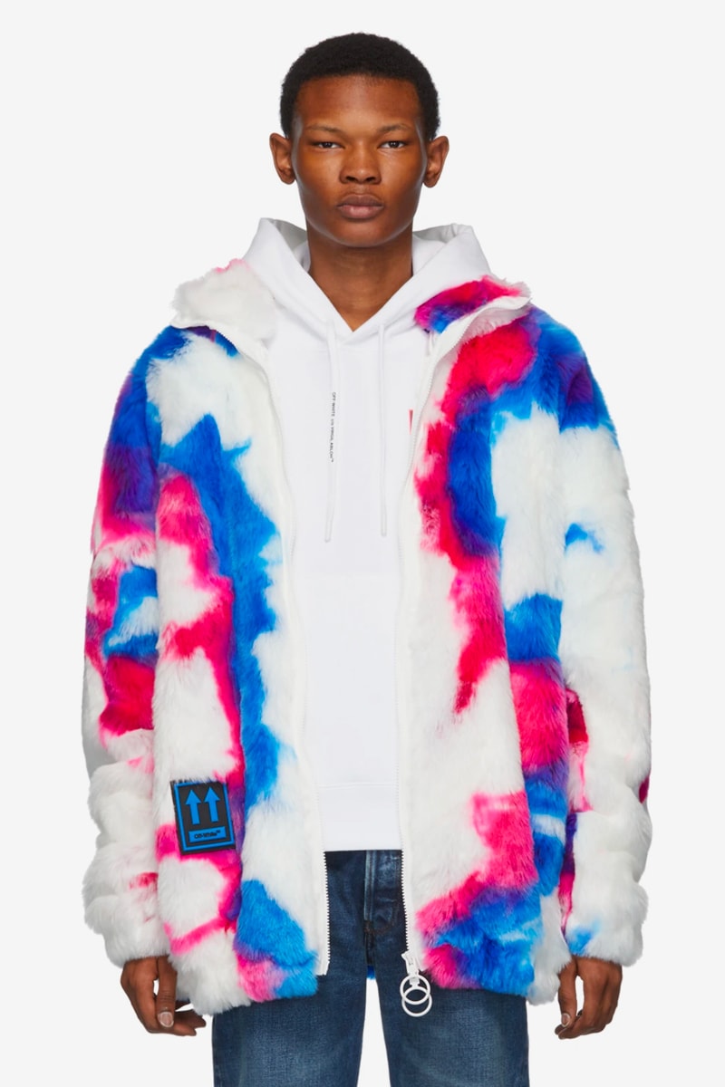 Off-White™ Faux-Fur Zip Anorak Coat Release Info Date Pink Blue White Virgil Abloh