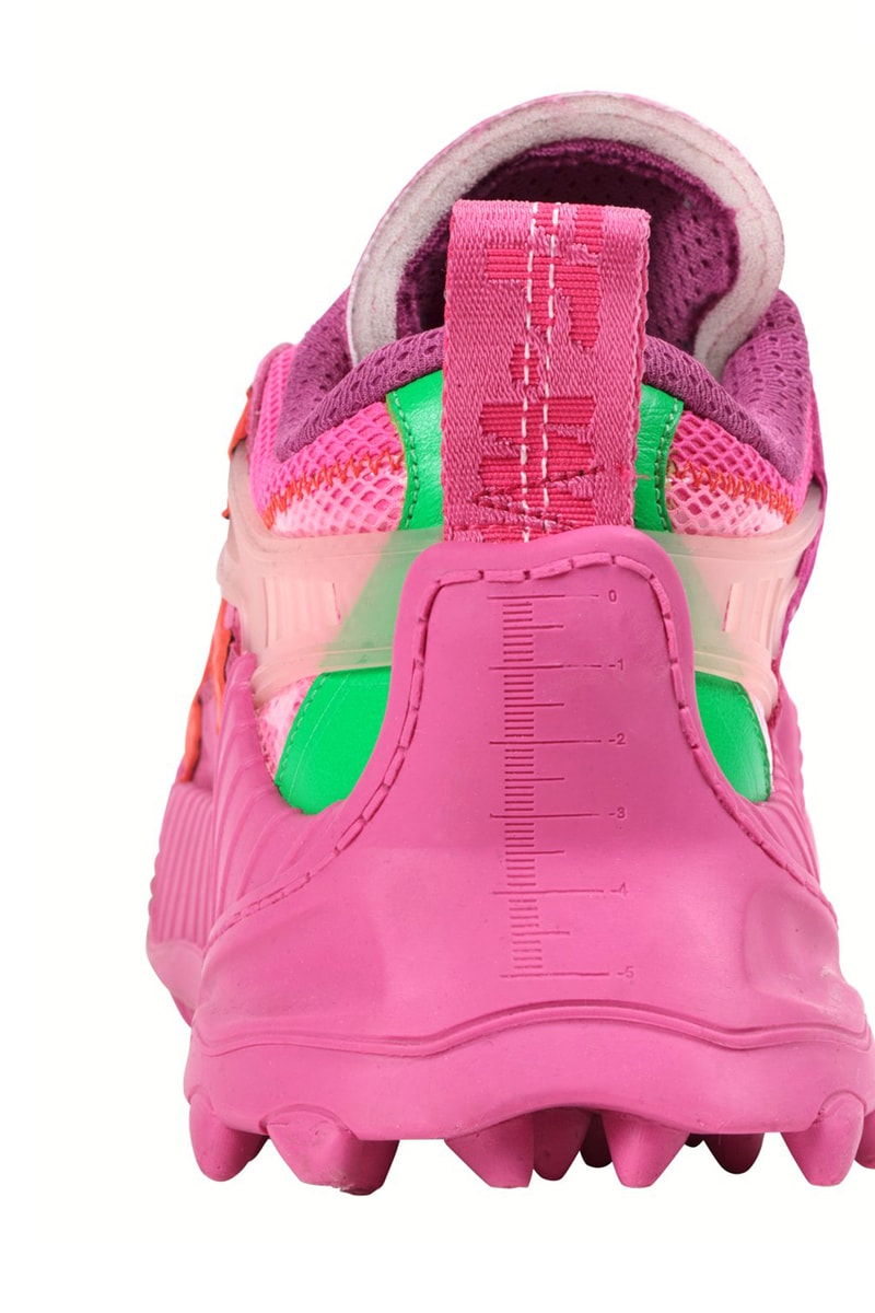 Off-White™ ODSY-1000 Pre-Order Virgil Abloh Trail treaded sneakers footwear teal mens and womens spikes midsole chunky baby blue black blue red fuchsia pink 