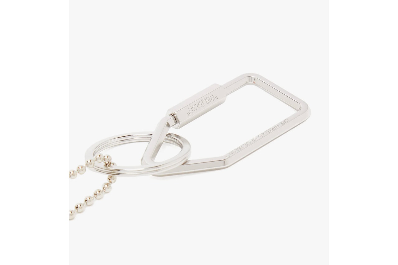 Off-White™ Patent Arrow Key Ring Release info drop date price pricing matchesfashion.com buy it now keychain virgil abloh 