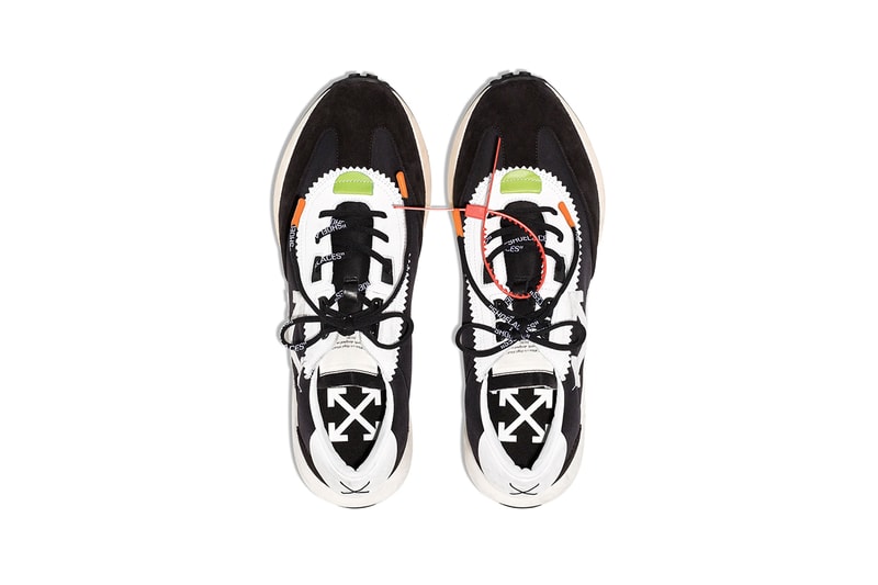 Off-White™ Running Sneaker Release Information Drop Date Cop Buy Now Virgil Abloh Design Black White Yellow Suede Rubber Nylon Track Run