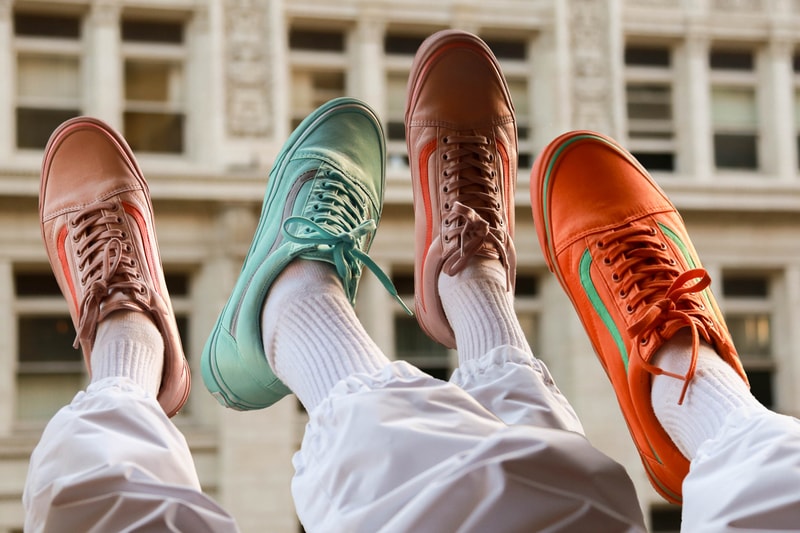 vans opening ceremony satin old skool sneaker pack release burnt orange emerald pale mauve burnt coral aqua sky silver