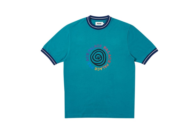 Palace Summer 2019 Week 7 Drop release info beach shorts button up shirts graphic t shirts blue polka dots crew necks 