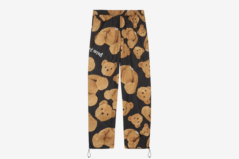 Palm Angels "Kill The Bear" Black Cotton Shirt Shell sweatpants francesco ragazzi streetwear camp collar elastic cuffs teddy bear decapitated