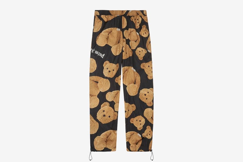 Palm Angels "Kill The Bear" Black Cotton Shirt Shell sweatpants francesco ragazzi streetwear camp collar elastic cuffs teddy bear decapitated