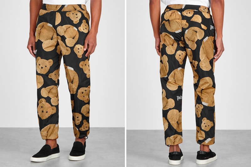 Palm Angels "Kill The Bear" Black Cotton Shirt Shell sweatpants francesco ragazzi streetwear camp collar elastic cuffs teddy bear decapitated
