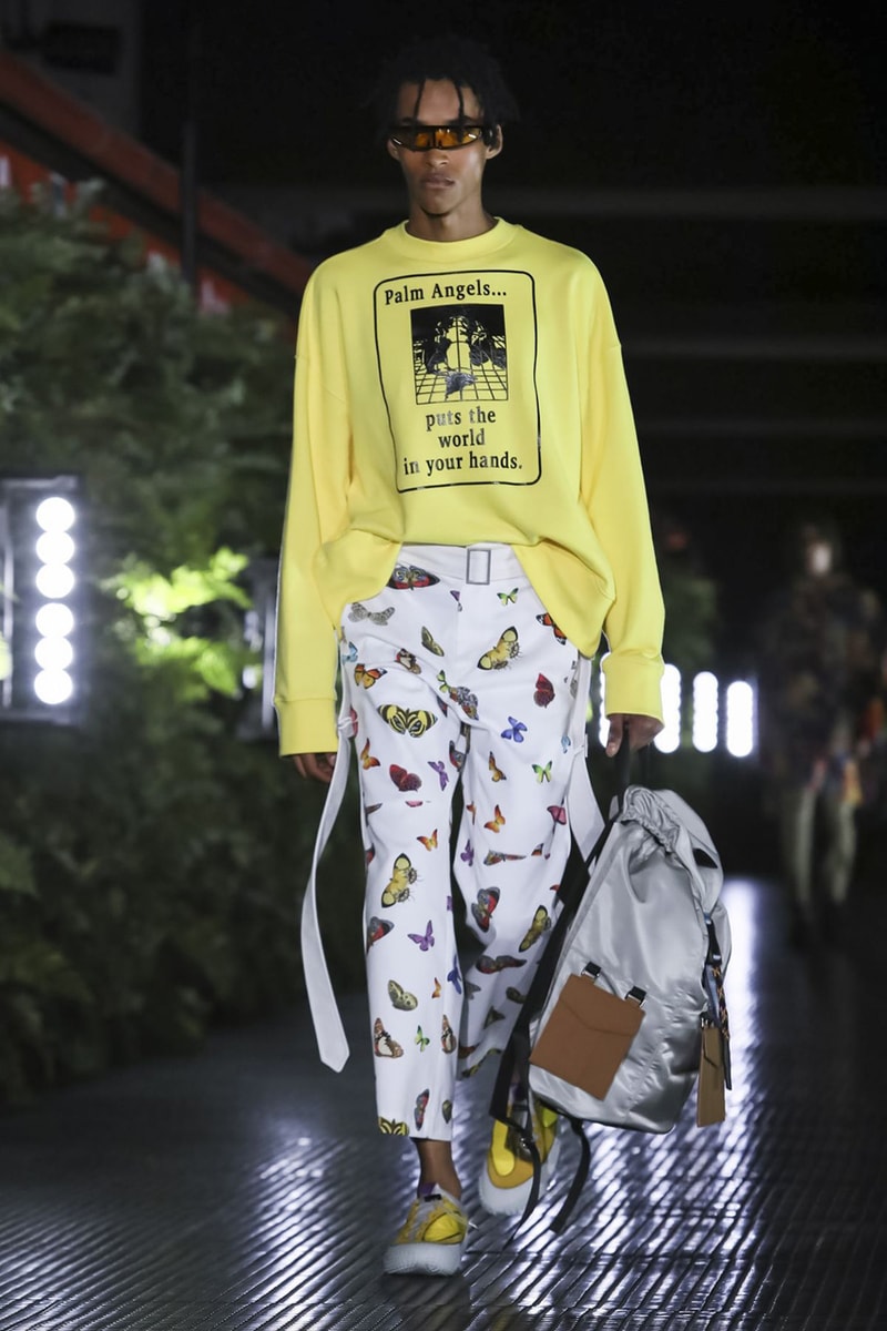 Palm Angels Spring Summer 2020 Collection Milan Francesco Ragazzi Los Angeles Floral pattern butterfly print resort lounge hawaiian shirt leather jacket Fashion Week