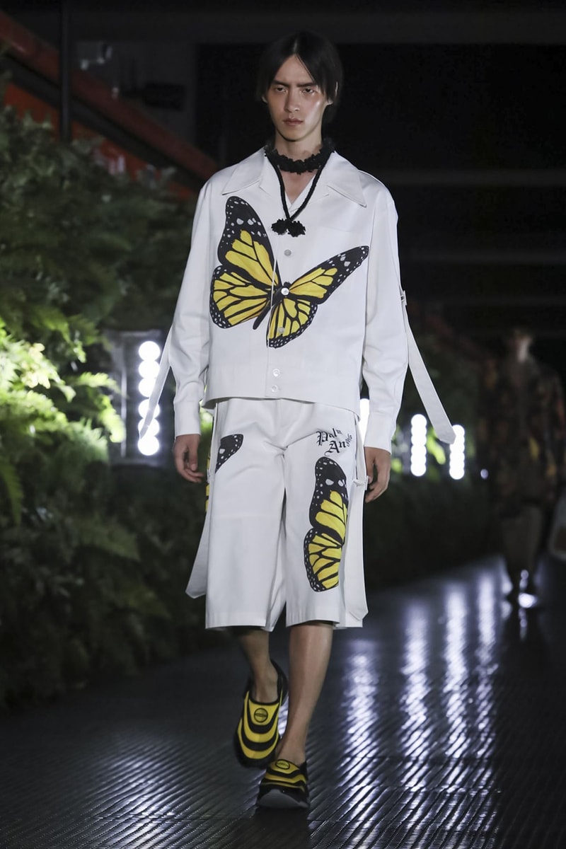 Palm Angels Spring Summer 2020 Collection Milan Francesco Ragazzi Los Angeles Floral pattern butterfly print resort lounge hawaiian shirt leather jacket Fashion Week