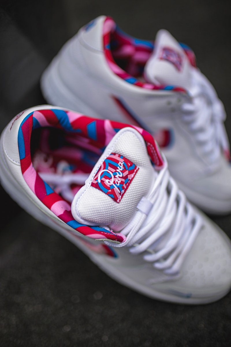 parra nike sb dunk low closer look sneaker collaboration closer look on feet release date info colorway