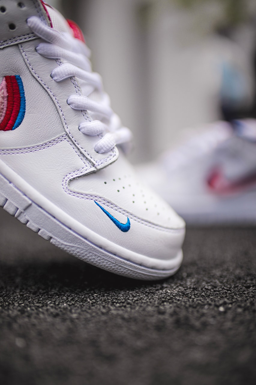 parra nike sb dunk low closer look sneaker collaboration closer look on feet release date info colorway