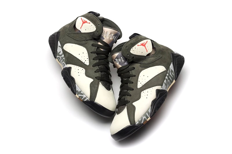 Patta Air Jordan 7 Icicle Jordan Brand Nike sneakers Amsterdam Netherlands team patta jumpman script logo midsole suede