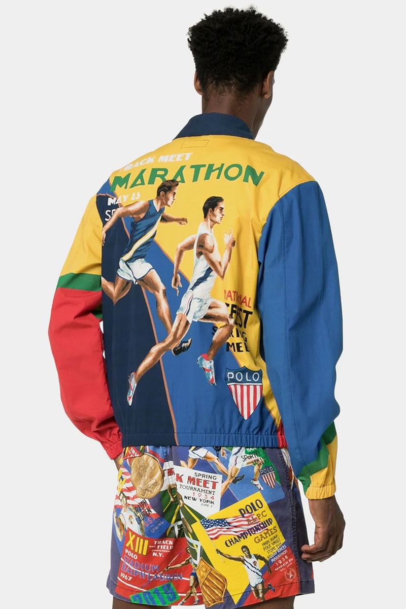 polo ralph lauren sports print shorts championship games poster jacket 