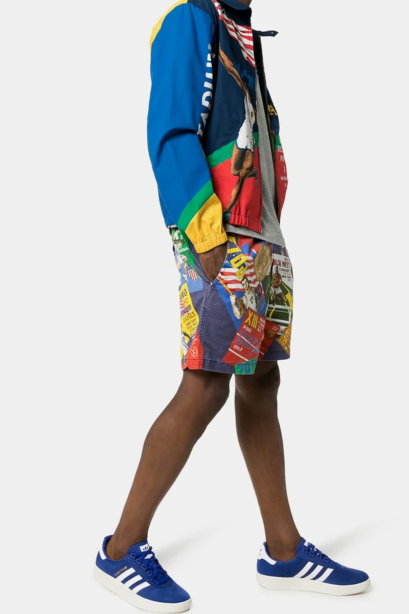 polo ralph lauren sports print shorts championship games poster jacket 