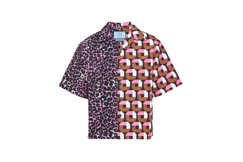 prada double match bowling collar cotton shirt spring summer 2019 release archival archive banana leopard print buttonup 