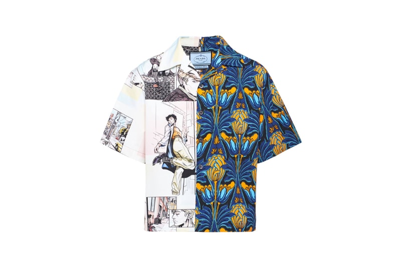 prada double match bowling collar cotton shirt spring summer 2019 release archival archive banana leopard print buttonup 