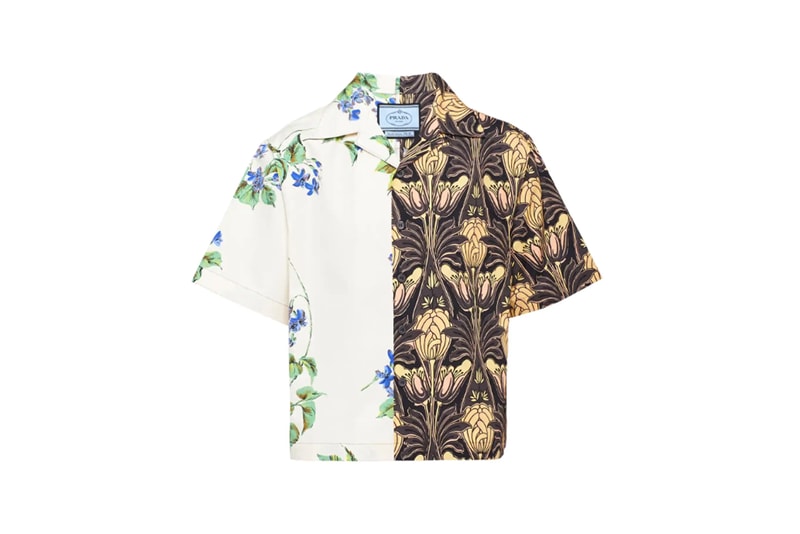 prada double match bowling collar cotton shirt spring summer 2019 release archival archive banana leopard print buttonup 