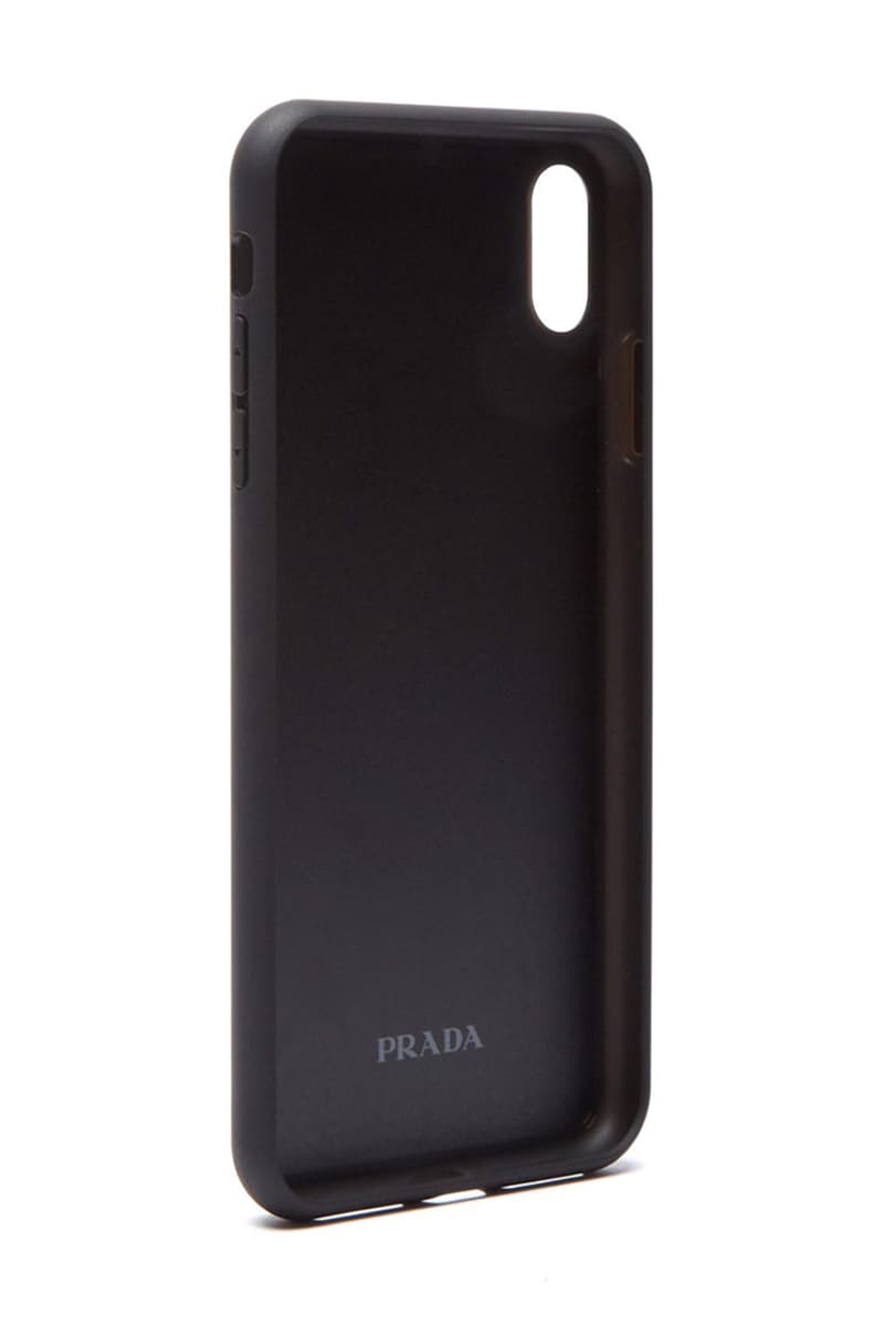 Prada Logo stripe iPhone XS Max Case Sporty Fall Winter 2019 Italian luxury hard shell rubber case triangle logo milano