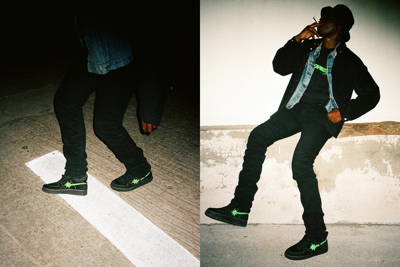 Psychworld x Starwalk Nubian Pop-Up Capsule Lookbook shoes af1 air force 1 t-shirt design graphic neo green black 
