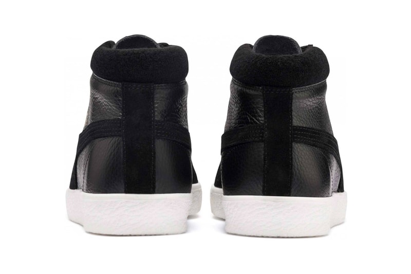 PUMA Basket 68 Mid White Black Vintage Silhouette Sneakers suede soft cotton collar high ankle gold trim side stripes 1968 original archives