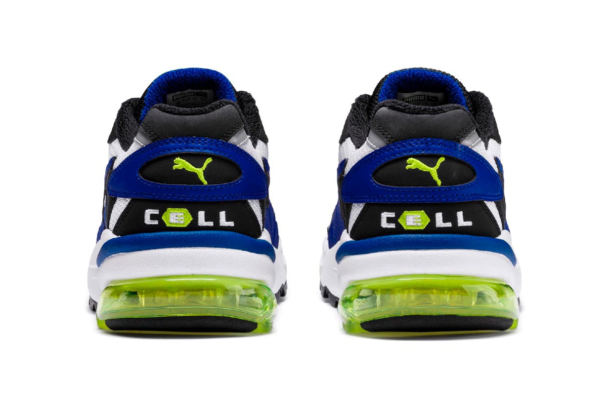 PUMA Cell Alien OG original colorway launch 90s running shoes technology green blue black running heel mesh upper