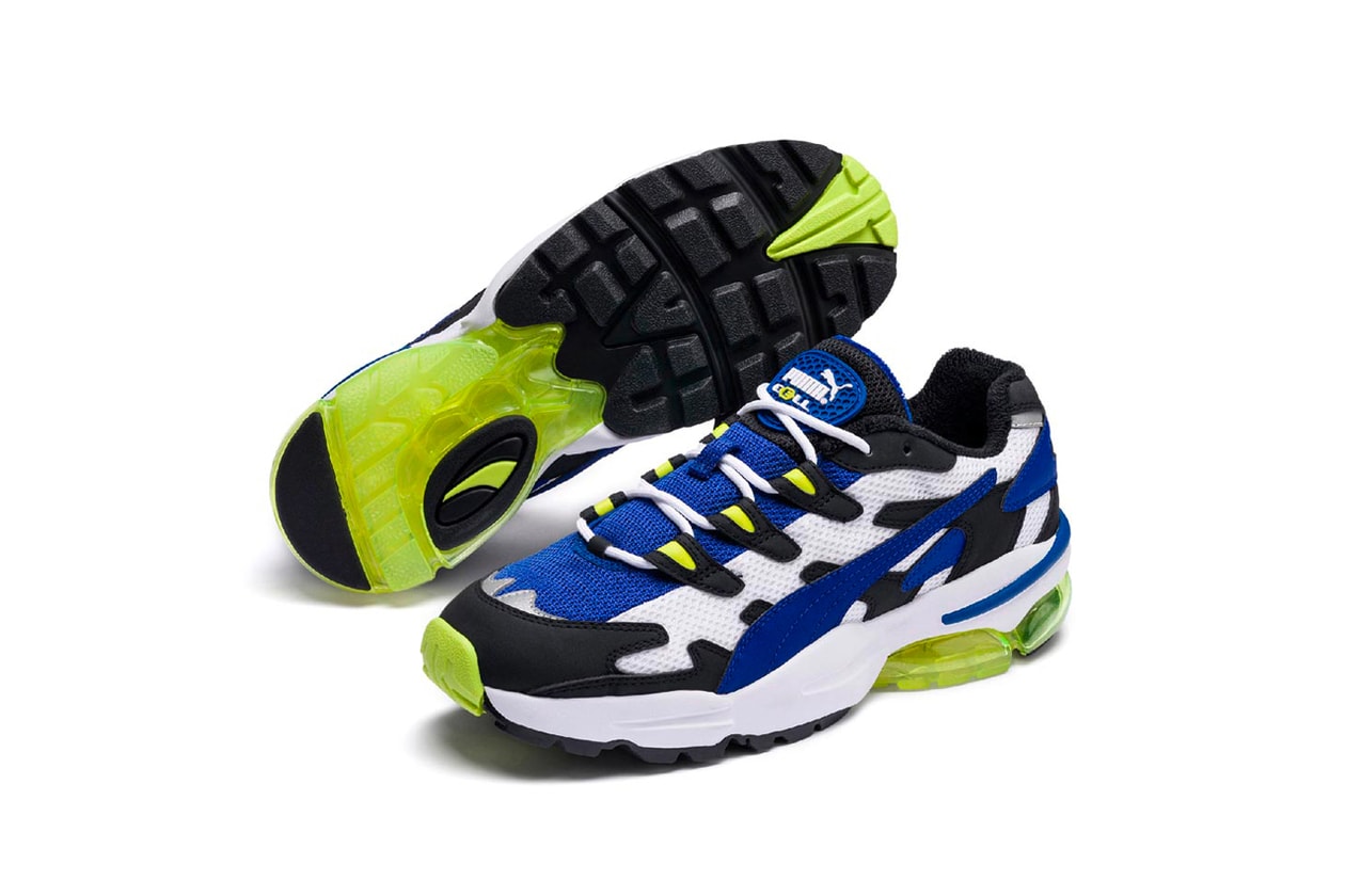 PUMA Cell Alien OG original colorway launch 90s running shoes technology green blue black running heel mesh upper