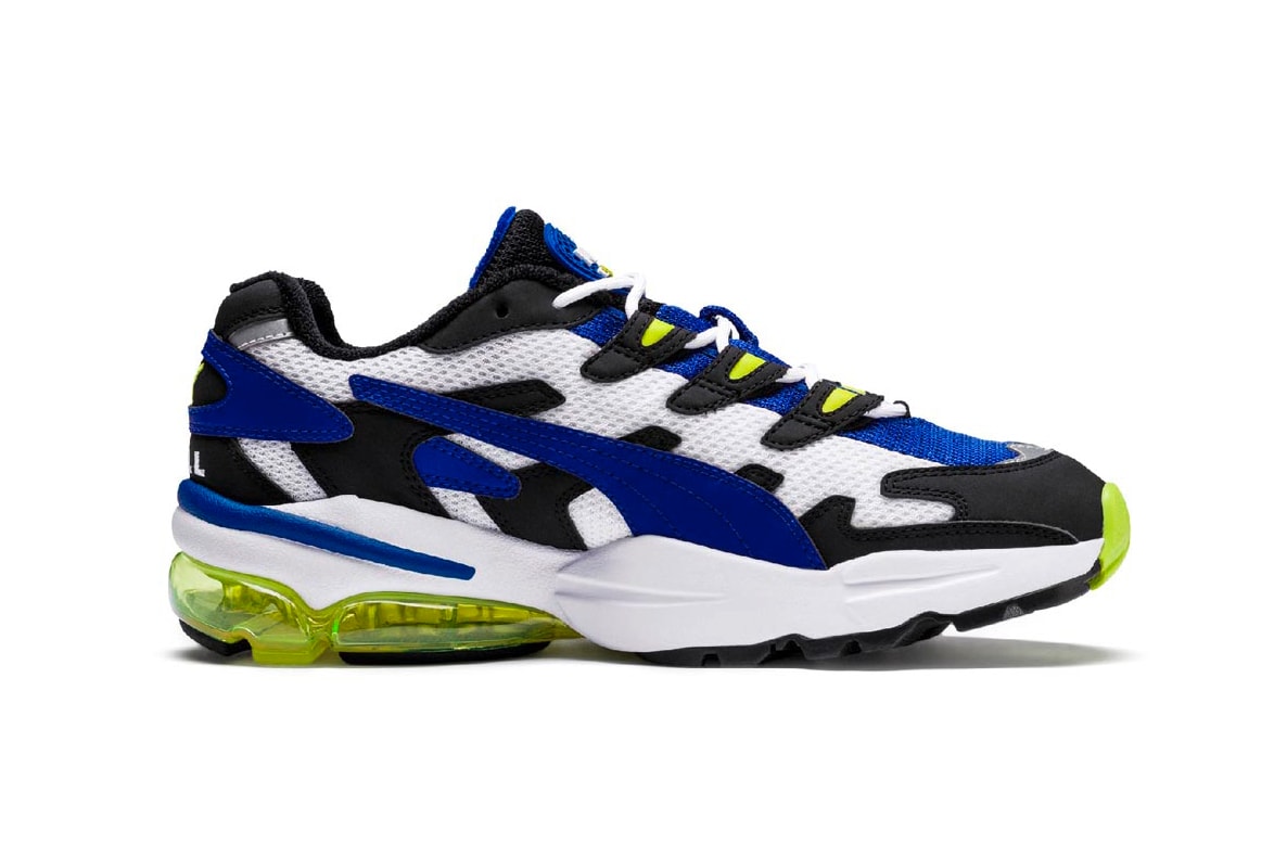 PUMA Cell Alien OG original colorway launch 90s running shoes technology green blue black running heel mesh upper