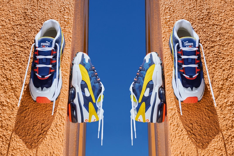 PUMA Cell Alien OG original colorway launch 90s running shoes technology green blue black running heel mesh upper