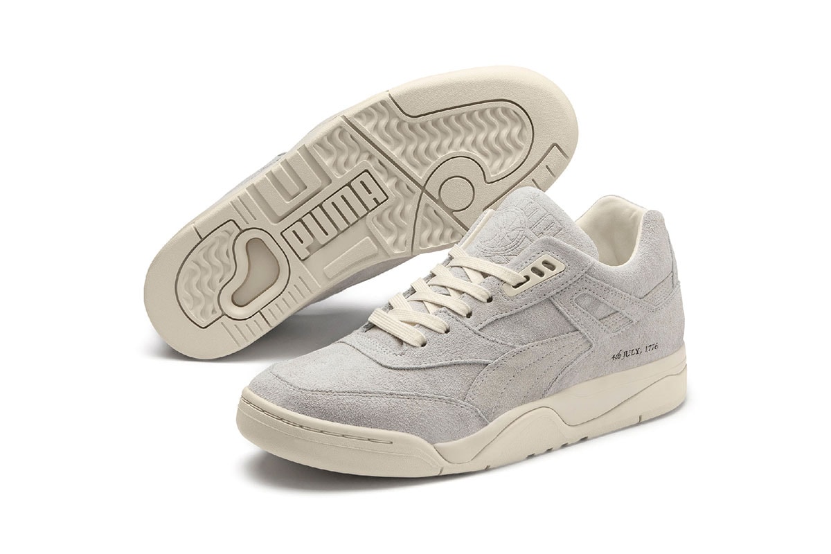 PUMA Palace Guard 4th of July Release Info 370597 Sneaker Drop Information United States of America Independence Day USA Suede Declaration Print US Flag Laces