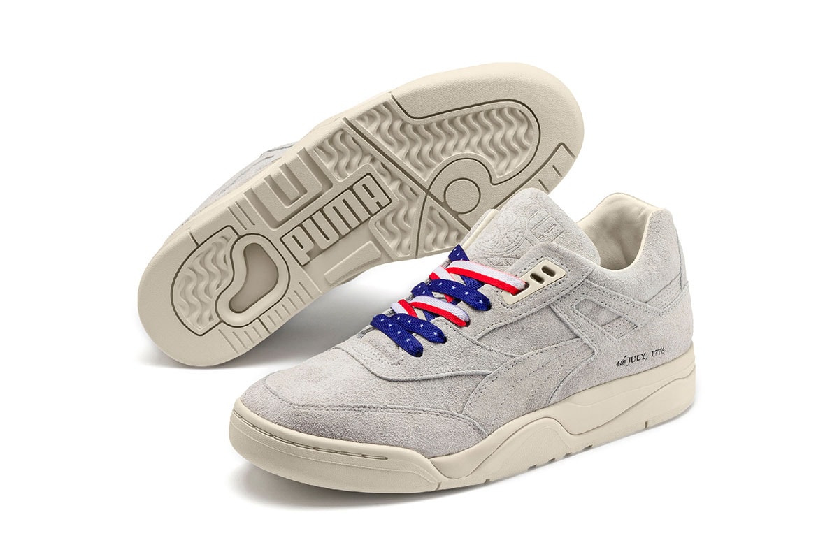 PUMA Palace Guard 4th of July Release Info 370597 Sneaker Drop Information United States of America Independence Day USA Suede Declaration Print US Flag Laces
