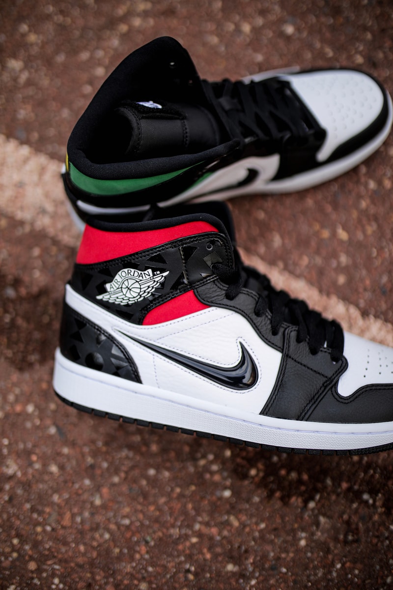 Air Jordan 1 Mid "Quai 54" Closer Look jordan brand air jordan basketball court paris street tournament red green blue yellow