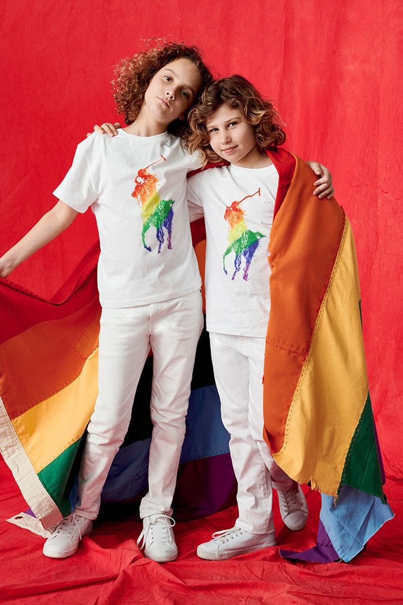 Ralph Lauren Pride Collection LGBTQQIAAP Inclusive Capsule Spring Summer 2019 SS19 Lookbook Rainbow Flag Logo Mens Womens Children Kids T-Shirts Sweatshirts Trousers Hoodies Polos Caps Hats Stonewall Community Foundation Charity Profits Jacob Bixenman Olympian Gus Kenworthy ballet dancer Harper Watters Evrisha Tyriq Cory queer youth group Hetrick-Martin Institute Cass Bird