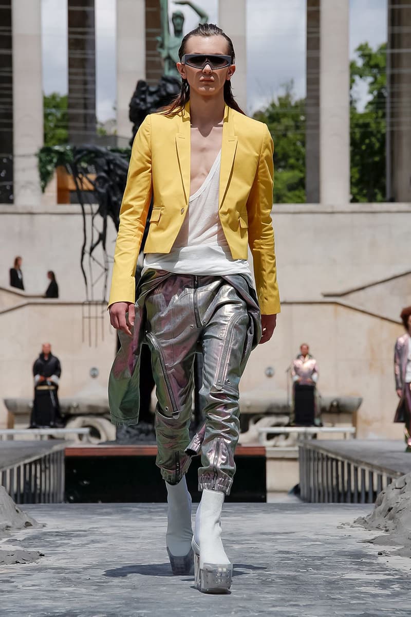 Rick Owens Spring/Summer 2020 Paris Fashion Week Men's SS20 Runway Collection Looks Tailoring Iridescent Coats Suits Streetwear Avant Garde