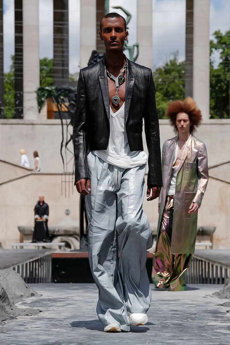 Rick Owens Spring/Summer 2020 Paris Fashion Week Men's SS20 Runway Collection Looks Tailoring Iridescent Coats Suits Streetwear Avant Garde