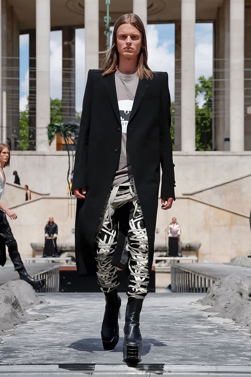 Rick Owens Spring/Summer 2020 Paris Fashion Week Men's SS20 Runway Collection Looks Tailoring Iridescent Coats Suits Streetwear Avant Garde