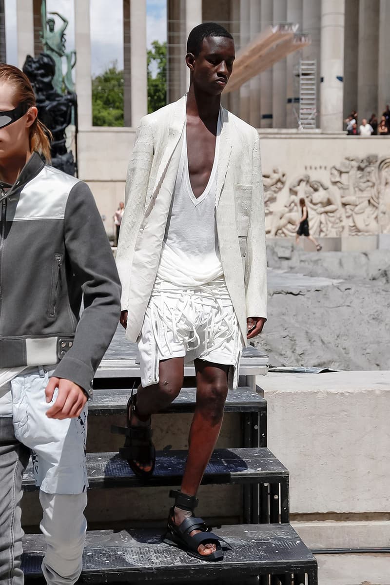 Rick Owens Spring/Summer 2020 Paris Fashion Week Men's SS20 Runway Collection Looks Tailoring Iridescent Coats Suits Streetwear Avant Garde