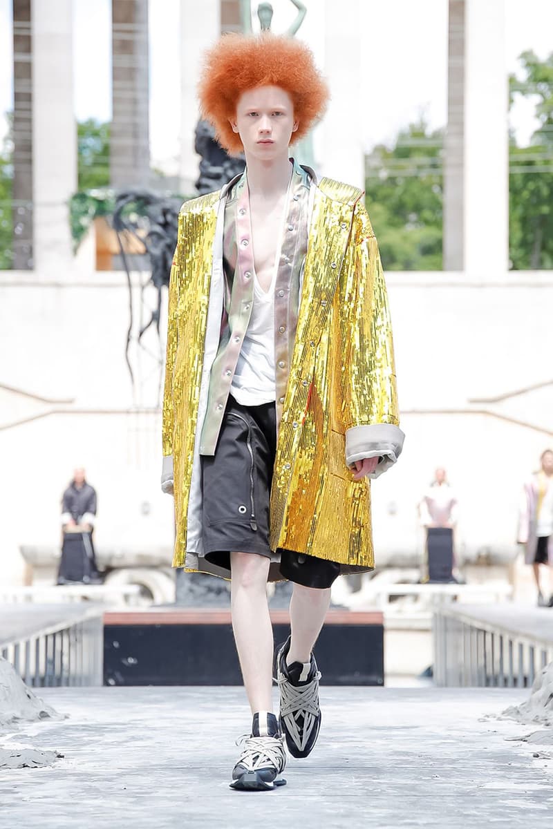 Rick Owens Spring/Summer 2020 Paris Fashion Week Men's SS20 Runway Collection Looks Tailoring Iridescent Coats Suits Streetwear Avant Garde