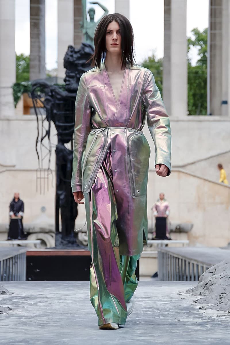 Rick Owens Spring/Summer 2020 Paris Fashion Week Men's SS20 Runway Collection Looks Tailoring Iridescent Coats Suits Streetwear Avant Garde