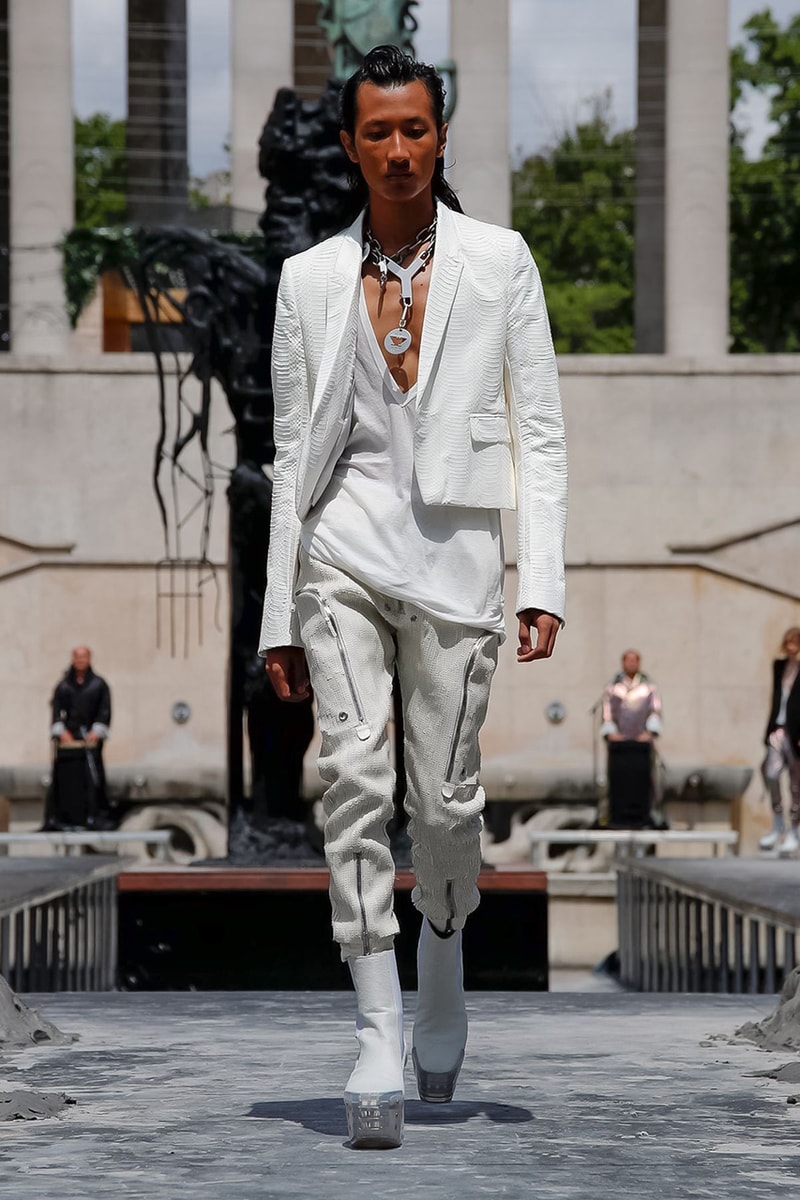 Rick Owens Spring/Summer 2020 Paris Fashion Week Men's SS20 Runway Collection Looks Tailoring Iridescent Coats Suits Streetwear Avant Garde