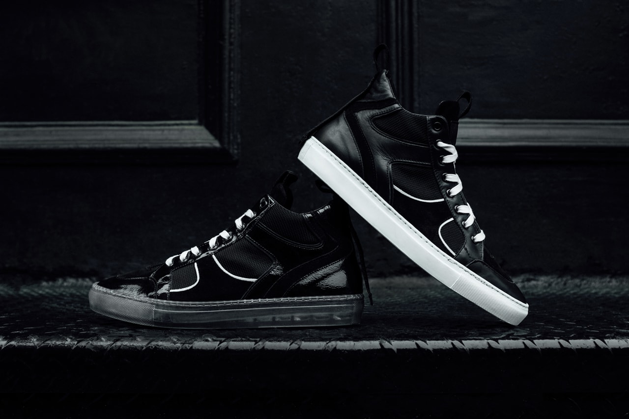 RtA Introduces a Duo of Luxury Sneakers black white leather mesh patent velour calf leather mesh translucent sole vitello grosgrain rayon ribbon la california los angeles 